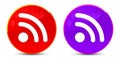 RSS Feed icon glossy round buttons illustration Royalty Free Stock Photo