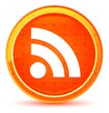 RSS Feed icon natural orange round button Royalty Free Stock Photo
