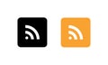 RSS Feed Icon Vector in Flat Style. Really Simple Syndication Image