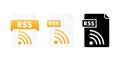 RSS document icons symbolizing web feed formats for online content distribution