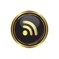 Rss icon on the button Royalty Free Stock Photo