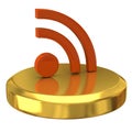 Rss icon on gold podium Royalty Free Stock Photo