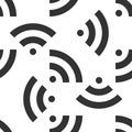 RSS icon isolated seamless pattern on white background. Radio signal. RSS feed symbol. Flat design Royalty Free Stock Photo