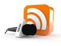 RSS icon with microphone Royalty Free Stock Photo