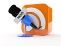 RSS icon with radio microphone Royalty Free Stock Photo