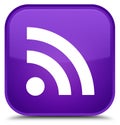 RSS icon special purple square button Royalty Free Stock Photo