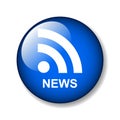 Rss news icon button Royalty Free Stock Photo