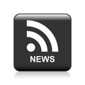 Rss news icon button Royalty Free Stock Photo