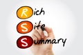 RSS - Rich Site Summary, acronym