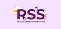 RSS really simple syndication. Business programming and coding technologies and web software.