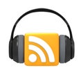 RSS Symbol with Audio Headphones