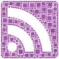 Rss symbol in violet Royalty Free Stock Photo