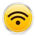 Rss symbol yellow circle icon