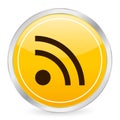 Rss symbol yellow circle icon Royalty Free Stock Photo