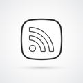 RSS flat line trendy black icon. Vector eps10 Royalty Free Stock Photo