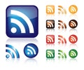 RSS Web Icons Vector Set Royalty Free Stock Photo