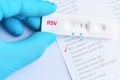 RSV positive test result by using rapid test cassette