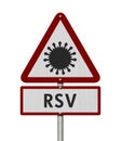 RSV red warning road sign