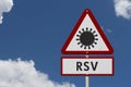 RSV red warning road sign