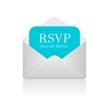 Rsvp letter in envelope vector icon