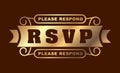 RSVP please respond gold design for your greeting card