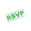 Rsvp stamp sign with grunge effect