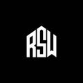 RSW letter logo design on BLACK background. RSW creative initials letter logo concept. RSW letter design.RSW letter logo design on