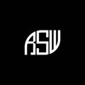 RSW letter logo design on black background. RSW creative initials letter logo concept. RSW letter design.RSW letter logo design on