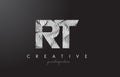 RT R T Letter Logo with Zebra Lines Texture Design Vector.