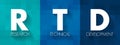 RTD - Research Technical Development acronym, technology concept background Royalty Free Stock Photo