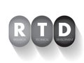 RTD - Research Technical Development acronym, technology concept background Royalty Free Stock Photo