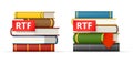 RTF books stacks icons Royalty Free Stock Photo