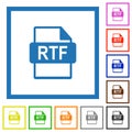 RTF file format flat framed icons