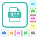 RTF file format vivid colored flat icons