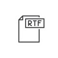 Rtf format document line icon