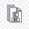 Rtf vector icon isolated on transparent background, linear Rtf t Royalty Free Stock Photo