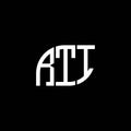 RTI letter logo design on black background. RTI creative initials letter logo concept. RTI letter design