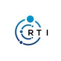 RTI letter technology logo design on white background. RTI creative initials letter IT logo concept. RTI letter design