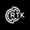 RTK letter logo design. RTK monogram initials letter logo concept. RTK letter design in black background