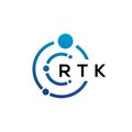 RTK letter technology logo design on white background. RTK creative initials letter IT logo concept. RTK letter design