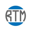 RTM letter logo design on white background. RTM creative initials circle logo concept. RTM letter design Royalty Free Stock Photo