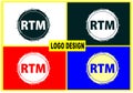 RTM letter logo and icon design template Royalty Free Stock Photo