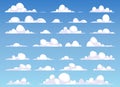 Cartoon clouds collection vector illustration