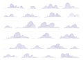 Cartoon clouds collection vector illustration