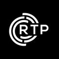 RTP letter logo design. RTP monogram initials letter logo concept. RTP letter design in black background