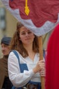 rtrait of a young woman during parade of Renaissance Festival Royalty Free Stock Photo