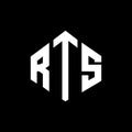 RTS letter logo design with polygon shape. RTS polygon and cube shape logo design. RTS hexagon vector logo template white and Royalty Free Stock Photo