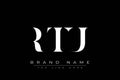 RTU abstract letter logo design Royalty Free Stock Photo