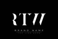 RTW abstract letter logo design Royalty Free Stock Photo