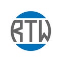 RTW letter logo design on white background. RTW creative initials circle logo concept. RTW letter design Royalty Free Stock Photo